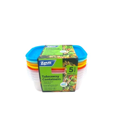 UBL FOOD CONTAINERS W LIDS 600M