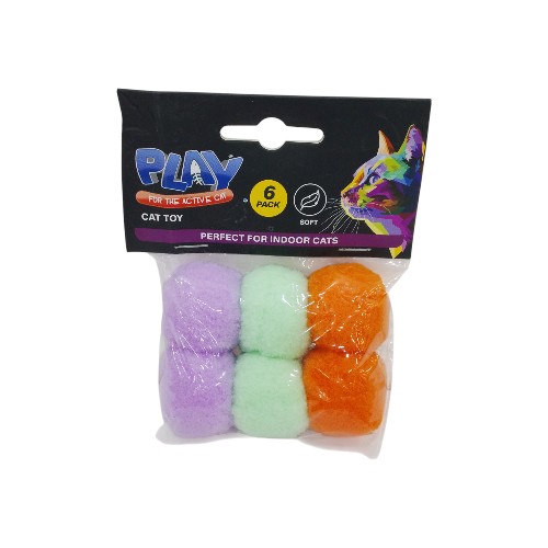 UBL CAT PLUSH PLAY BALL 3CM 6 P
